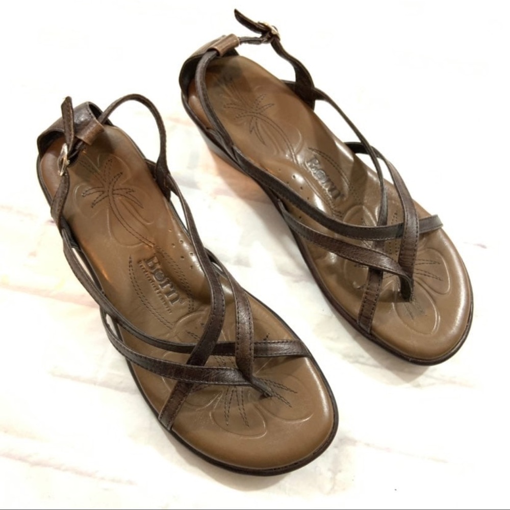 Women's Born Brown Leather Sandals